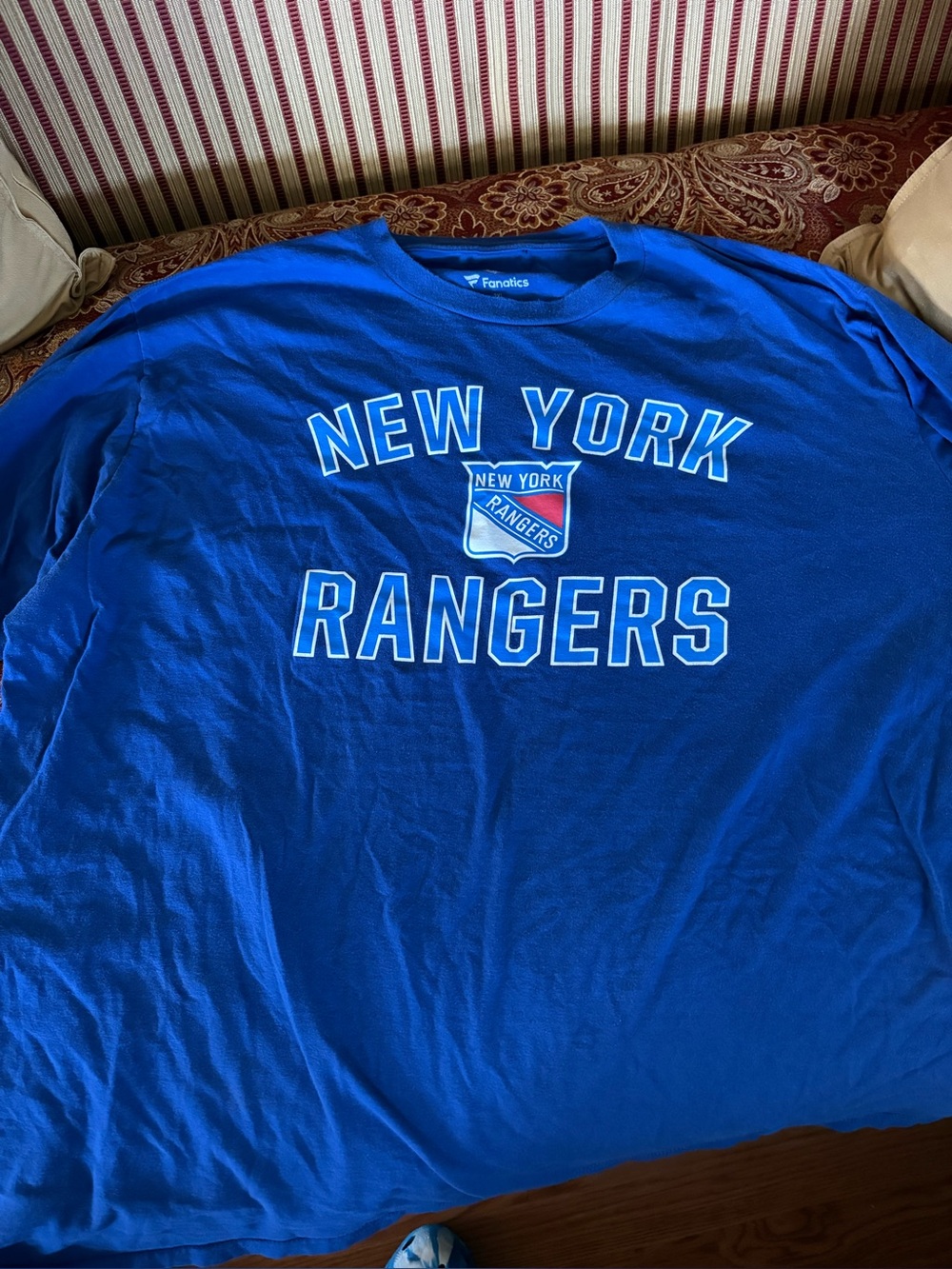 Vintage 90’s Fanatics New York Rangers Blue Graphic Tee - Men's XXL